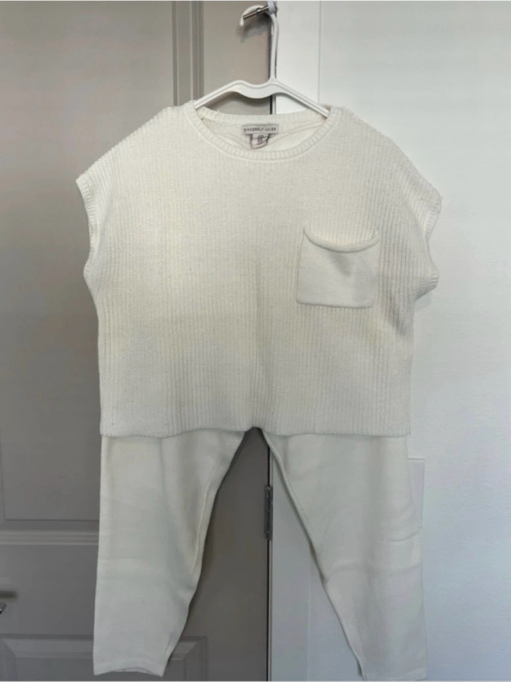 Sincerly Jules Cream Knit Short-Sleeve Top